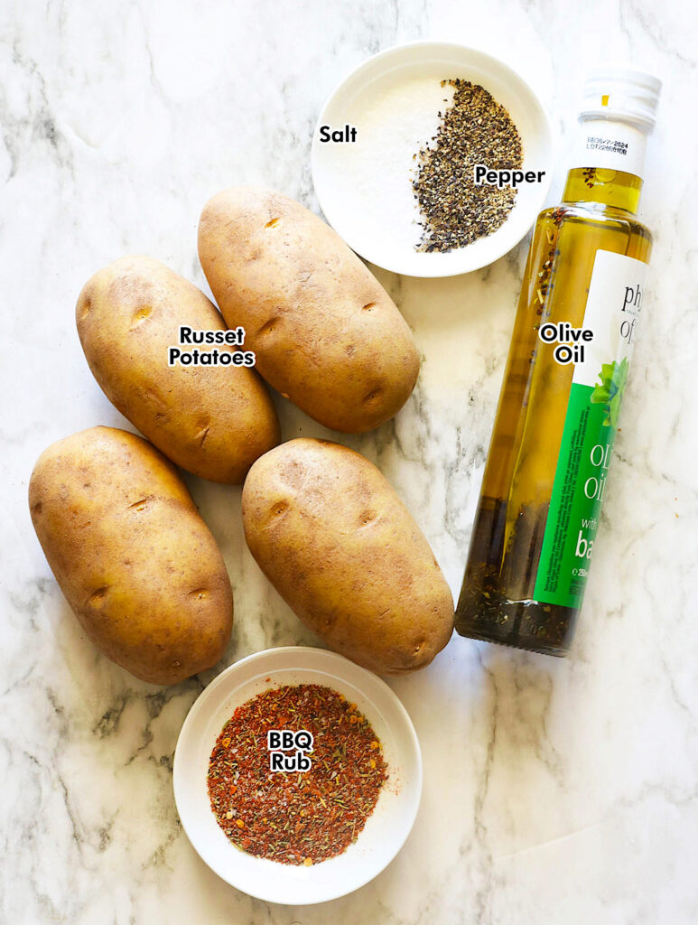Ingredients for smoked baked potatoes 