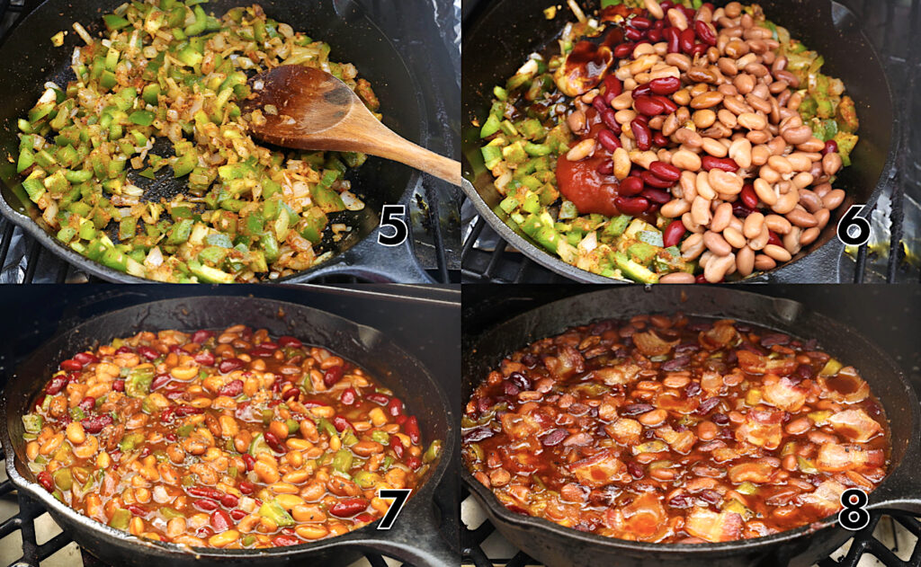 Assemble the baked beans ingredients and smoke